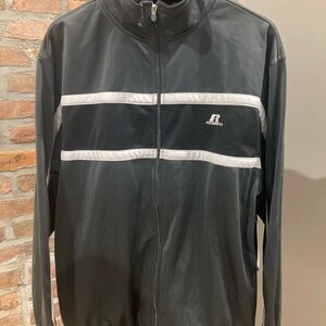 Russell Athletic Men's Black and White Windbreaker